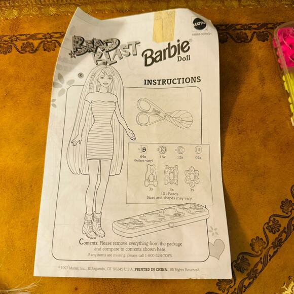 Mattel Barbie Doll Bead Blast 1997 Vintage #18888 NEW - Picture 9 of 9